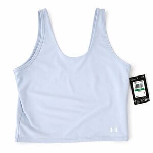Under Armour Fitted Motion Tank Top Womens Large Athletic Light Blue Cropped NEW